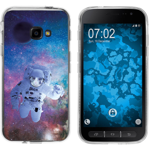 Galaxy Xcover 4 / 4s Silikon-Hülle Space Catronaut M5 Case