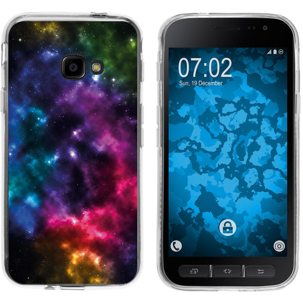 Galaxy Xcover 4 / 4s Silikon-Hülle Space Nebula M8 Case
