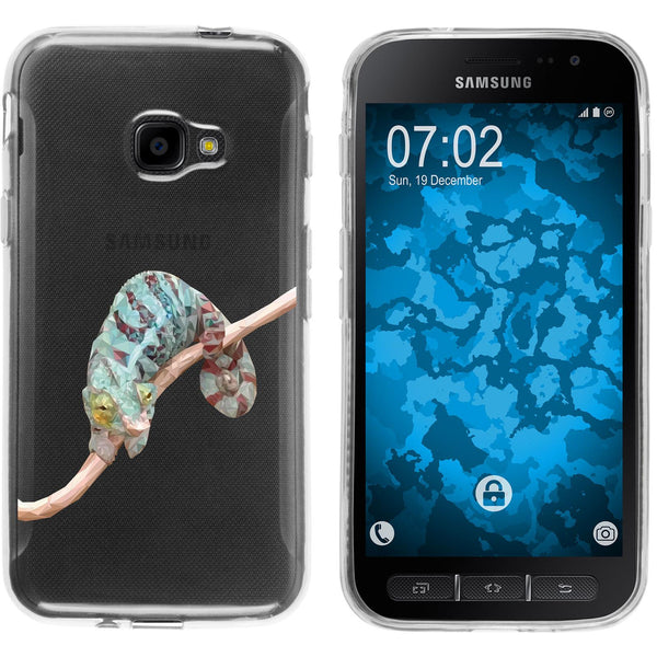 Galaxy Xcover 4 / 4s Silikon-Hülle Vektor Tiere Camelion M7
