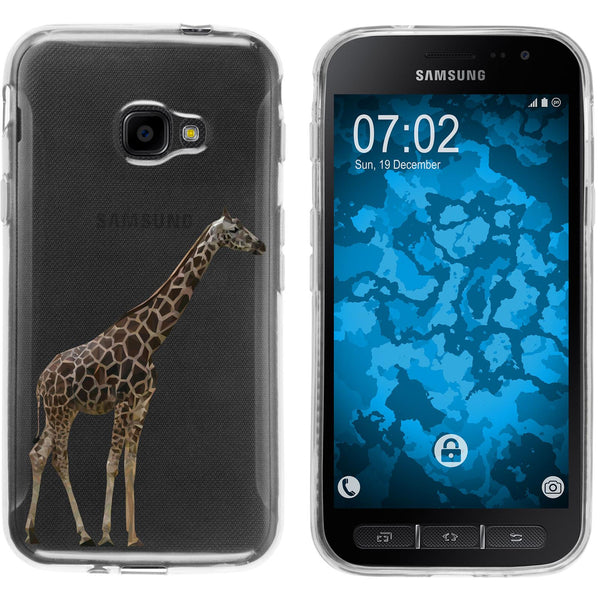 Galaxy Xcover 4 / 4s Silikon-Hülle Vektor Tiere Giraffe M8 C