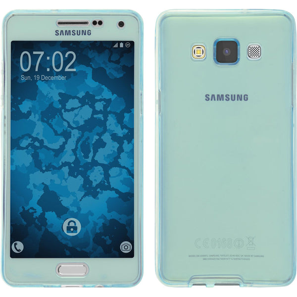 PhoneNatic Case kompatibel mit Samsung Galaxy A5 (A500) - hellblau Silikon Hülle 360∞ Fullbody Cover