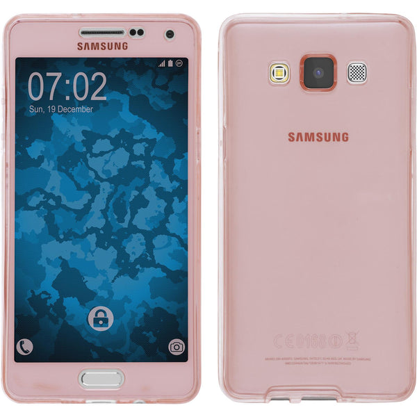 PhoneNatic Case kompatibel mit Samsung Galaxy A5 (A500) - rosa Silikon Hülle 360∞ Fullbody Cover
