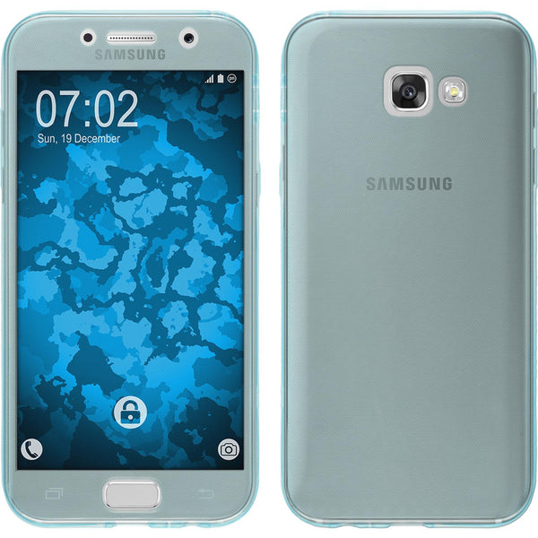 PhoneNatic Case kompatibel mit Samsung Galaxy A7 (2017) - hellblau Silikon Hülle 360∞ Fullbody Cover