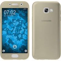 PhoneNatic Case kompatibel mit Samsung Galaxy A7 (2017) - gold Silikon Hülle 360∞ Cover