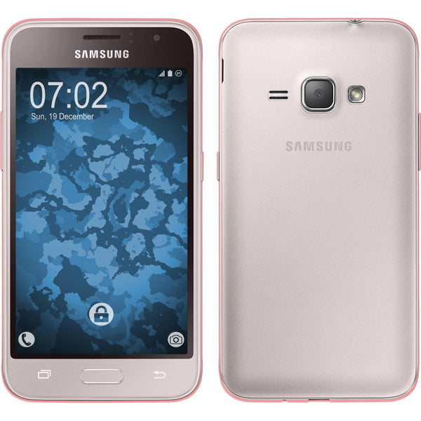 PhoneNatic Case kompatibel mit Samsung Galaxy J1 (2016) J120 - rosa Silikon Hülle 360∞ Fullbody Cover