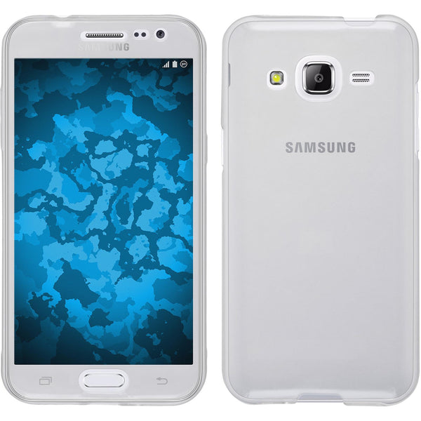 PhoneNatic Case kompatibel mit Samsung Galaxy J2 (2015) - clear Silikon Hülle 360∞ Fullbody + 2 Schutzfolien