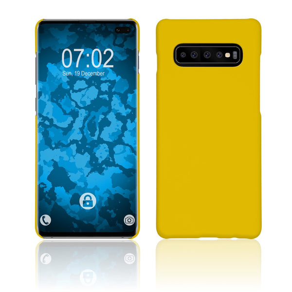 Hardcase für Samsung Galaxy S10 Plus gummiert gelb