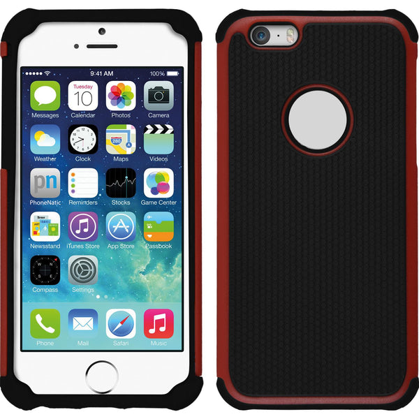 Hybridhülle für Apple iPhone 6s / 6 ShockProof Hexagon rot