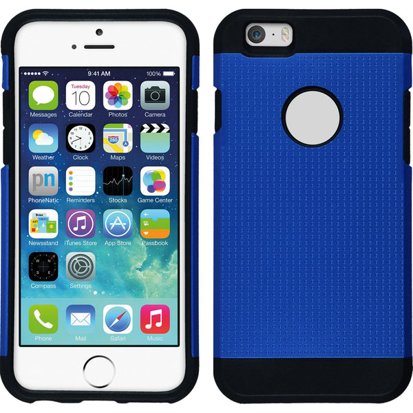 Hybridhülle für Apple iPhone 6s / 6 ShockProof Holes blau