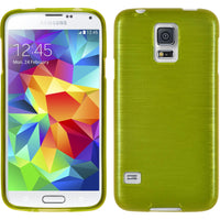 PhoneNatic Case kompatibel mit Samsung Galaxy S5 mini - pastellgrün Silikon Hülle brushed + 2 Schutzfolien