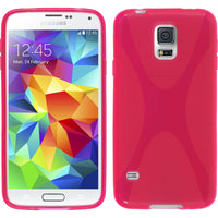 PhoneNatic Case kompatibel mit Samsung Galaxy S5 mini - pink Silikon Hülle X-Style + 2 Schutzfolien