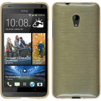 PhoneNatic Case kompatibel mit HTC Desire 700 - gold Silikon Hülle brushed + 2 Schutzfolien