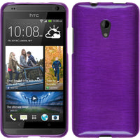 PhoneNatic Case kompatibel mit HTC Desire 700 - lila Silikon Hülle brushed + 2 Schutzfolien