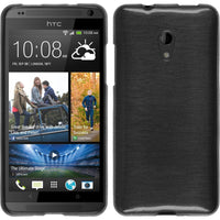 PhoneNatic Case kompatibel mit HTC Desire 700 - silber Silikon Hülle brushed + 2 Schutzfolien