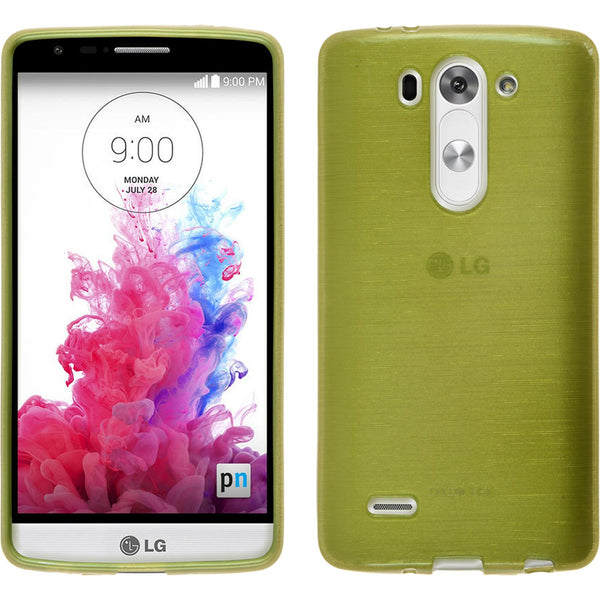 PhoneNatic Case kompatibel mit LG G3 S - pastellgrün Silikon Hülle brushed + 2 Schutzfolien