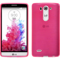 PhoneNatic Case kompatibel mit LG G3 S - pink Silikon Hülle brushed + 2 Schutzfolien