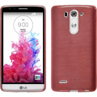 PhoneNatic Case kompatibel mit LG G3 S - rosa Silikon Hülle brushed + 2 Schutzfolien