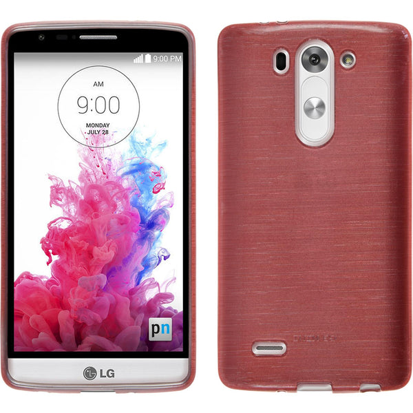 PhoneNatic Case kompatibel mit LG G3 S - rosa Silikon Hülle brushed + 2 Schutzfolien