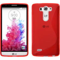 PhoneNatic Case kompatibel mit LG G3 S - rot Silikon Hülle S-Style + 2 Schutzfolien