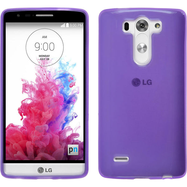PhoneNatic Case kompatibel mit LG G3 S - lila Silikon Hülle transparent + 2 Schutzfolien