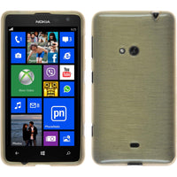 PhoneNatic Case kompatibel mit  Nokia Lumia 625 - gold Silikon Hülle brushed + 2 Schutzfolien