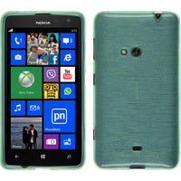 PhoneNatic Case kompatibel mit  Nokia Lumia 625 - grün Silikon Hülle brushed + 2 Schutzfolien