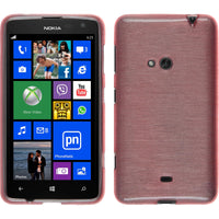 PhoneNatic Case kompatibel mit  Nokia Lumia 625 - rosa Silikon Hülle brushed + 2 Schutzfolien