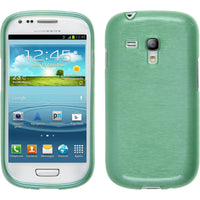 PhoneNatic Case kompatibel mit Samsung Galaxy S3 Mini - grün Silikon Hülle brushed Cover