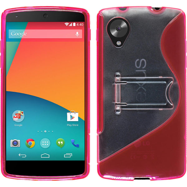 PhoneNatic Case kompatibel mit Google Nexus 5 - pink Silikon Hülle  + 2 Schutzfolien