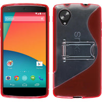 PhoneNatic Case kompatibel mit Google Nexus 5 - rot Silikon Hülle  + 2 Schutzfolien