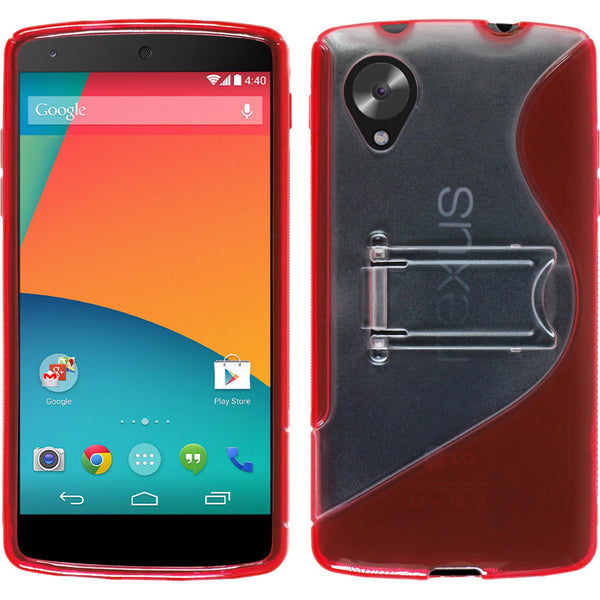 PhoneNatic Case kompatibel mit Google Nexus 5 - rot Silikon Hülle  + 2 Schutzfolien