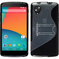 PhoneNatic Case kompatibel mit Google Nexus 5 - schwarz Silikon Hülle  + 2 Schutzfolien