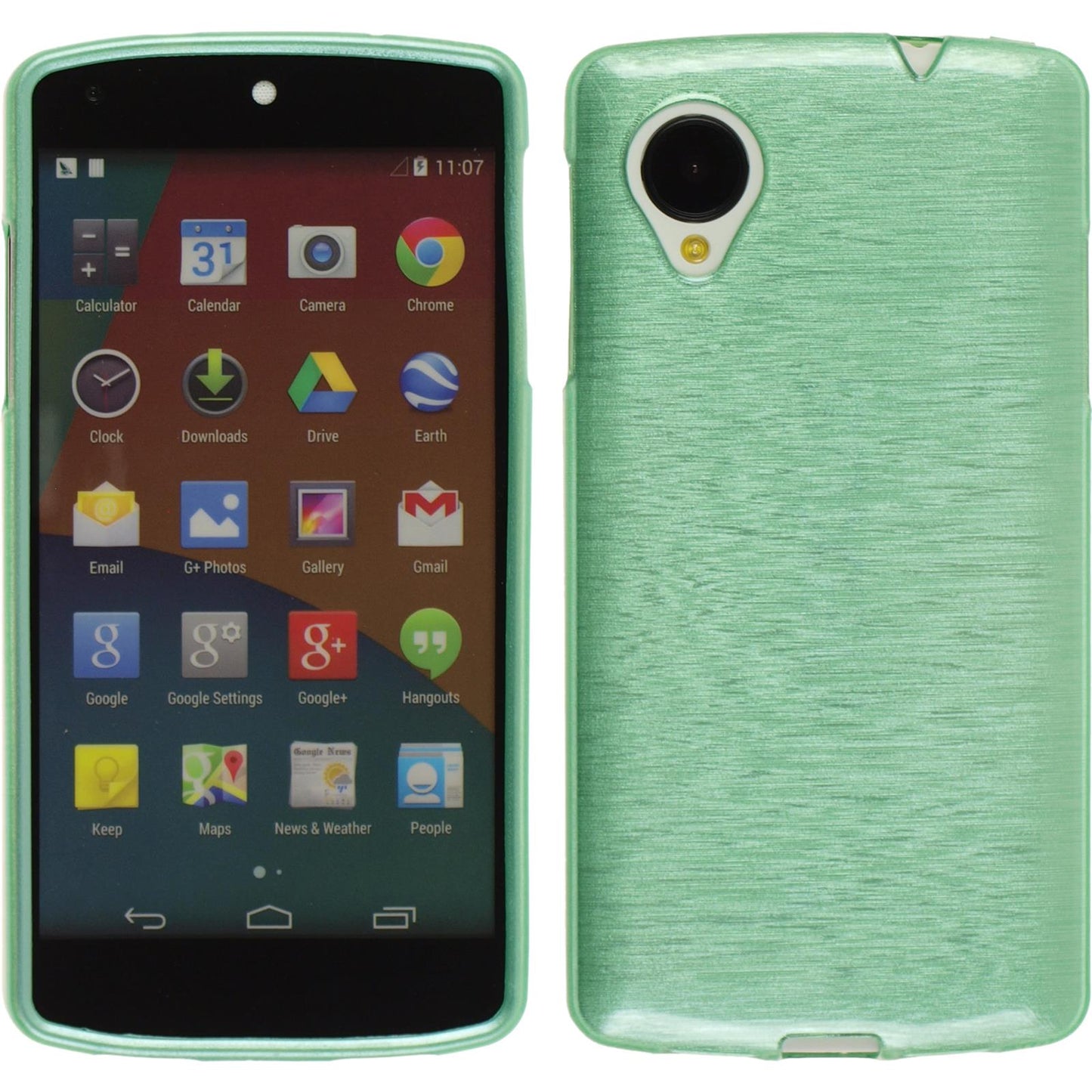 PhoneNatic Case kompatibel mit Google Nexus 5 - grün Silikon Hülle brushed + 2 Schutzfolien