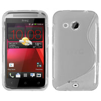 PhoneNatic Case kompatibel mit HTC Desire 200 - grau Silikon Hülle S-Style + 2 Schutzfolien