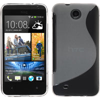 PhoneNatic Case kompatibel mit HTC Desire 300 - clear Silikon Hülle S-Style + 2 Schutzfolien