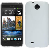 PhoneNatic Case kompatibel mit HTC Desire 300 - weiﬂ Silikon Hülle X-Style + 2 Schutzfolien
