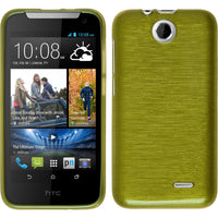 PhoneNatic Case kompatibel mit HTC Desire 310 - pastellgrün Silikon Hülle brushed + 2 Schutzfolien