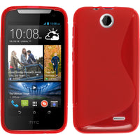 PhoneNatic Case kompatibel mit HTC Desire 310 - rot Silikon Hülle S-Style + 2 Schutzfolien