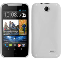 PhoneNatic Case kompatibel mit HTC Desire 310 - weiﬂ Silikon Hülle X-Style + 2 Schutzfolien