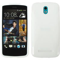 PhoneNatic Case kompatibel mit HTC Desire 500 - weiß Silikon Hülle X-Style + 2 Schutzfolien