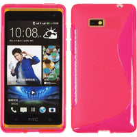 PhoneNatic Case kompatibel mit HTC Desire 600 - pink Silikon Hülle S-Style + 2 Schutzfolien