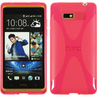 PhoneNatic Case kompatibel mit HTC Desire 600 - pink Silikon Hülle X-Style + 2 Schutzfolien