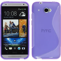 PhoneNatic Case kompatibel mit HTC Desire 601 - lila Silikon Hülle S-Style + 2 Schutzfolien