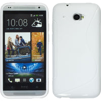 PhoneNatic Case kompatibel mit HTC Desire 601 - weiß Silikon Hülle S-Style + 2 Schutzfolien