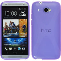 PhoneNatic Case kompatibel mit HTC Desire 601 - lila Silikon Hülle X-Style + 2 Schutzfolien