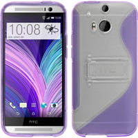 PhoneNatic Case kompatibel mit HTC One M8 - lila Silikon Hülle  + 2 Schutzfolien