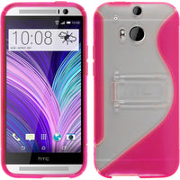 PhoneNatic Case kompatibel mit HTC One M8 - pink Silikon Hülle  + 2 Schutzfolien