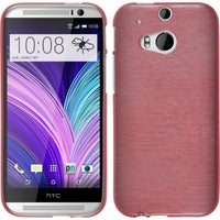 PhoneNatic Case kompatibel mit HTC One M8 - rosa Silikon Hülle brushed + 2 Schutzfolien