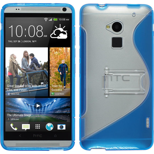 PhoneNatic Case kompatibel mit HTC One Max - blau Silikon Hülle  + 2 Schutzfolien