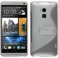 PhoneNatic Case kompatibel mit HTC One Max - grau Silikon Hülle  + 2 Schutzfolien